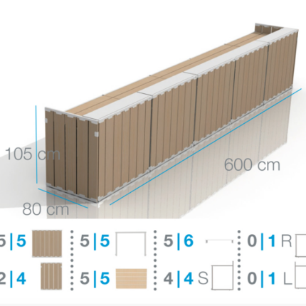 U BAR Elements - natural / white / grey, folding pallet, wooden